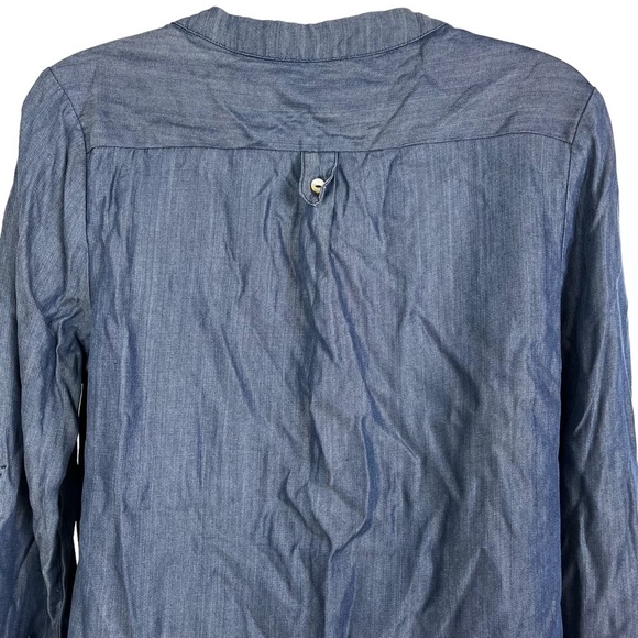 HONEY PUNCH Denim Chambray Long Sleeve Shirt Style Tunic V-Neck Dress sz Small S - Picture 12 of 16